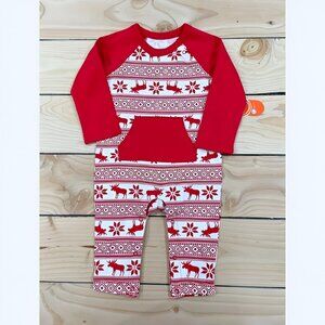 5/$20 NEW 6-9M Reindeer & Snowflakes Christmas Jumpsuit